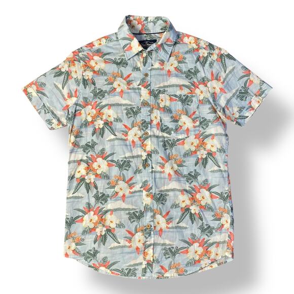 Nat Nast Short Sleeve Hawaiian Button Down Men’s‎ Size S Blue Beachy - Picture 1 of 8